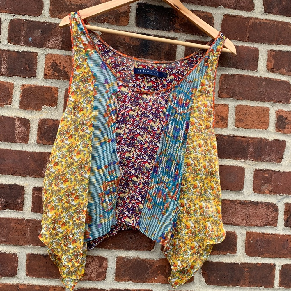 Of Two Minds sheer silk tank top. Size medium.